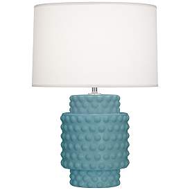 Image1 of Matte Steel Blue Dolly Accent Lamp
