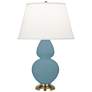 Matte Steel Blue Double Gourd Table Lamp