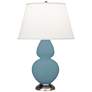 Matte Steel Blue Double Gourd Table Lamp