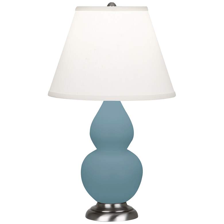 Image 1 Matte Steel Blue Small Double Gourd Accent Lamp