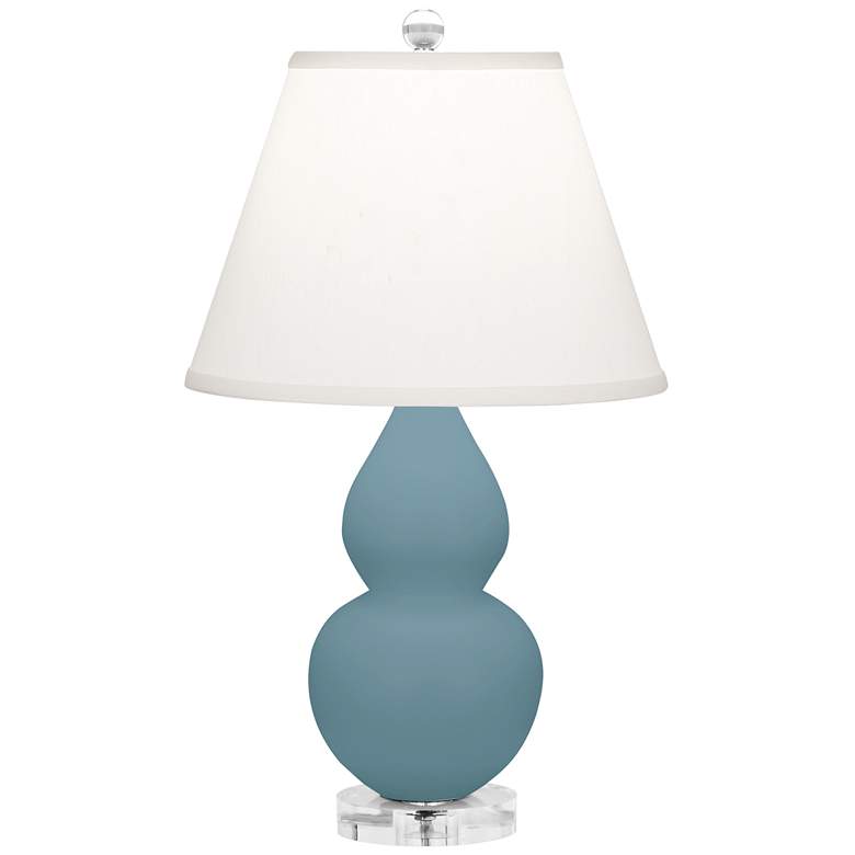 Image 1 Matte Steel Blue Small Double Gourd Accent Lamp