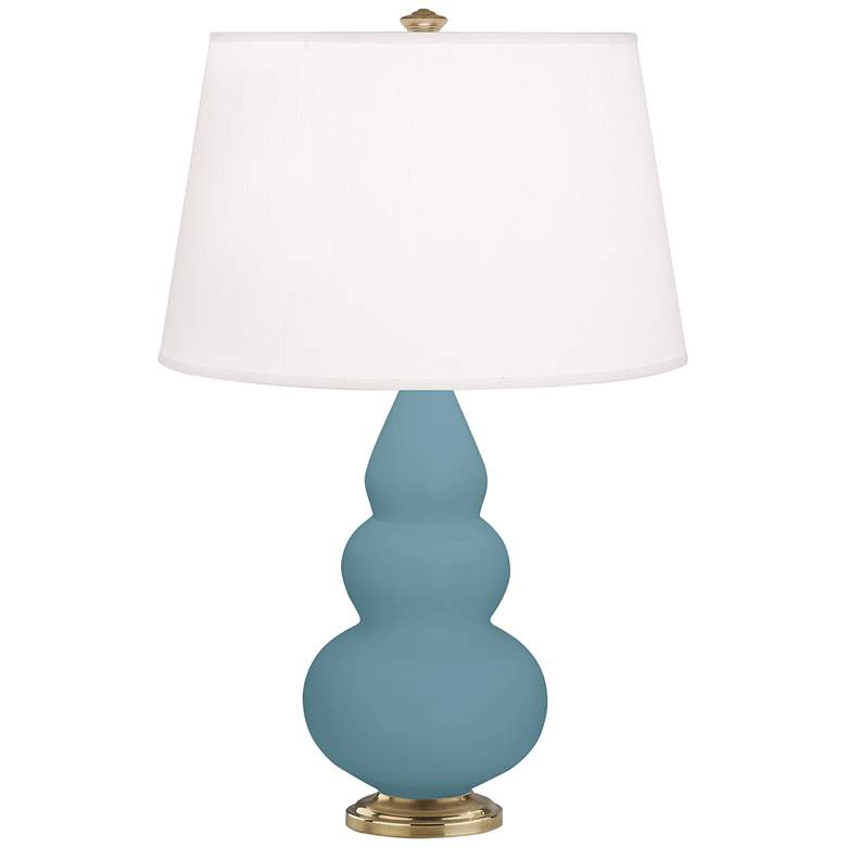 Image 1 Matte Steel Blue Small Triple Gourd Accent Lamp