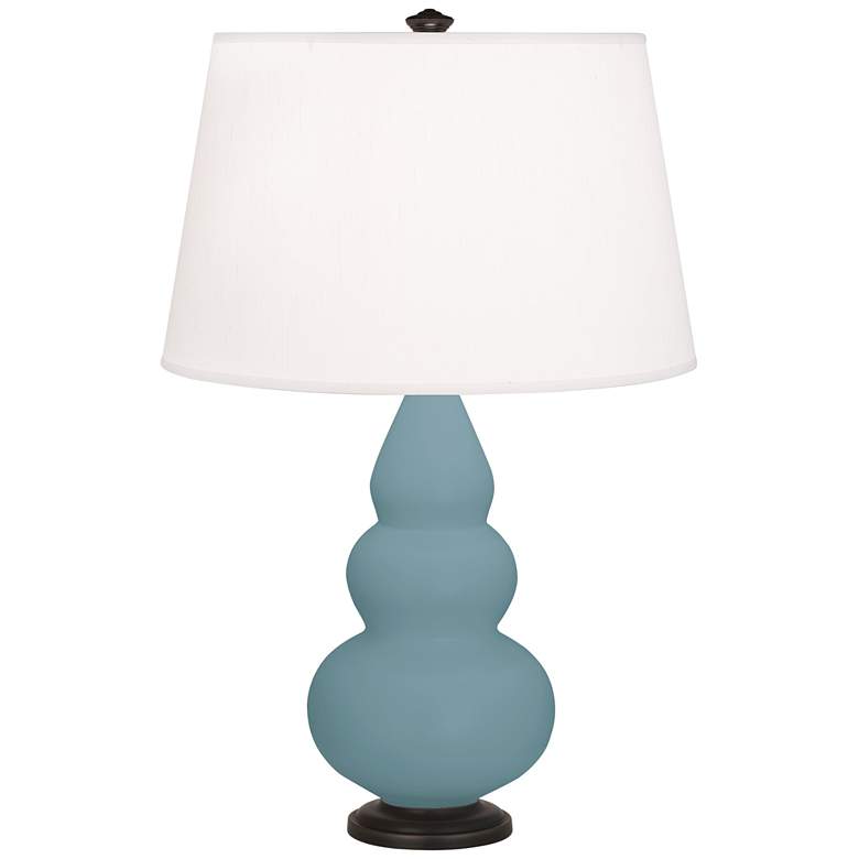 Image 1 Matte Steel Blue Small Triple Gourd Accent Lamp