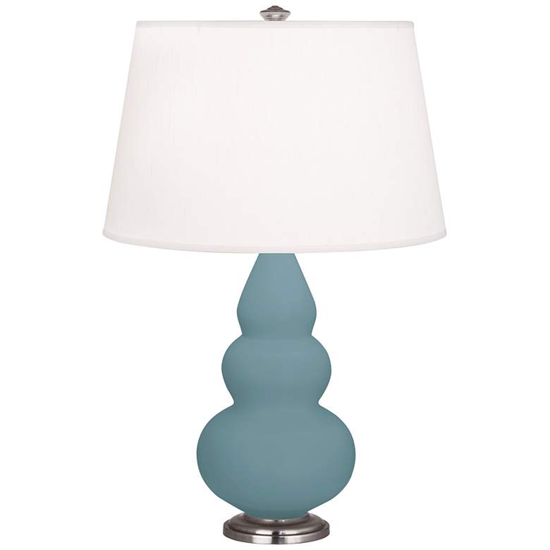 Image 1 Matte Steel Blue Small Triple Gourd Accent Lamp