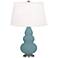 Matte Steel Blue Small Triple Gourd Accent Lamp