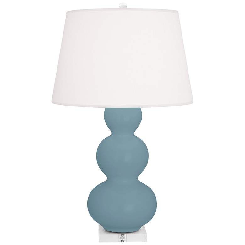 Image 1 Matte Steel Blue Triple Gourd Table Lamp