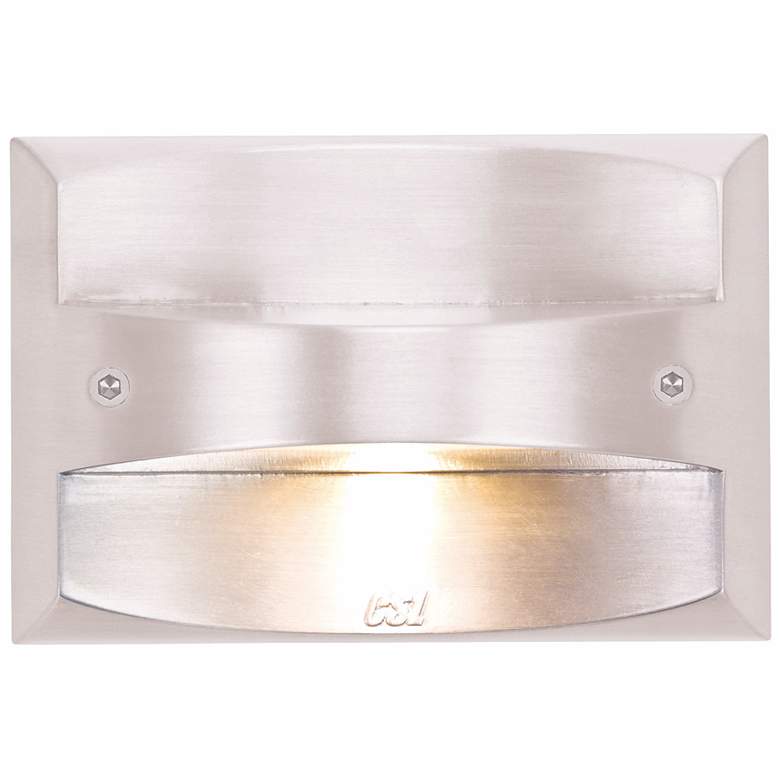 Image 1 Matte White 4 1/2" Wide LED Rectangle Outdoor Step Light