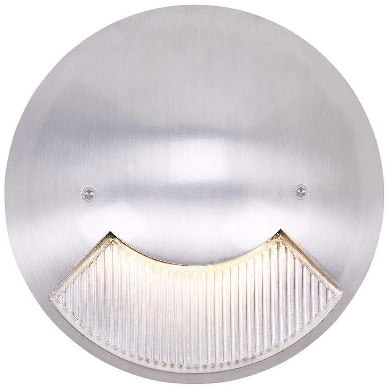 Image 1 Matte White 6 inch Wide LED Round Outdoor Step Light