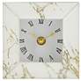 Matte White Marble and Glass 4 3/4" Square Table Clock