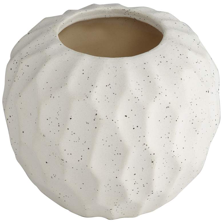 Matte White with Black Speckle 5 1/2 inch Wide Decorative Vase more views