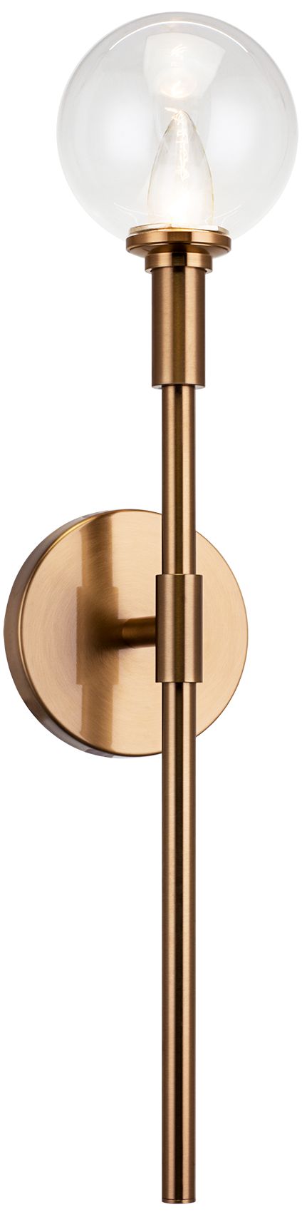 Matteo 1 LT 22" H "CANDLESTIX" WALL SCONCE AG CL GLASS