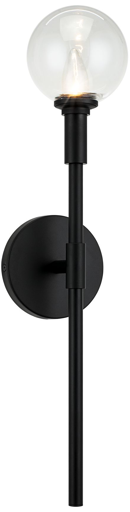 Matteo 1 LT 22" H "CANDLESTIX" WALL SCONCE BK CL GLASS