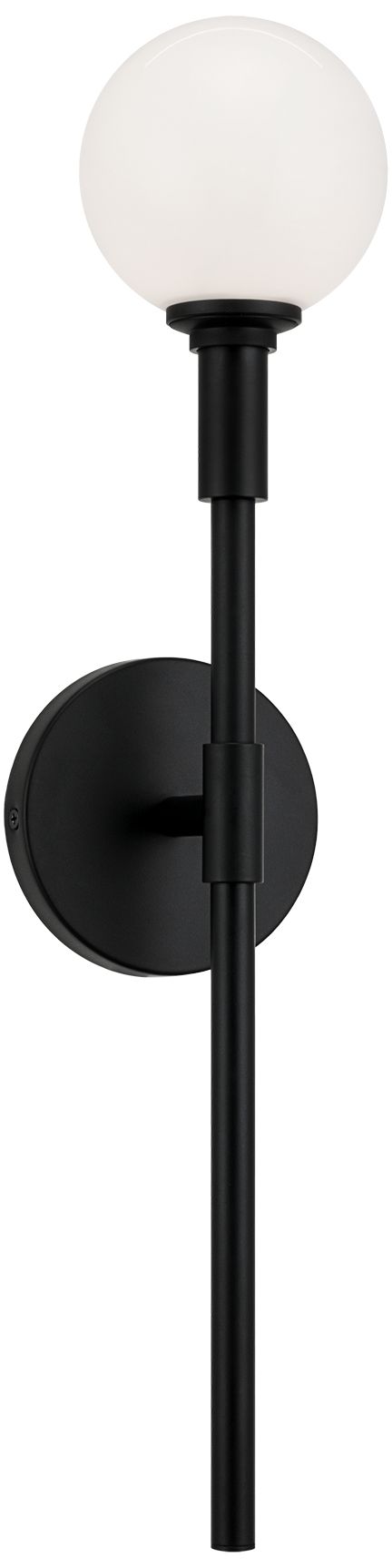 Matteo 1 LT 22" H "CANDLESTIX" WALL SCONCE BK OP GLASS