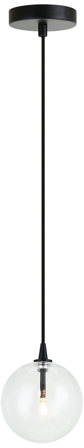 Matteo 1 LT 5.9DIA BOLHA-BLACK PENDANT G4  CLEAR GLASS