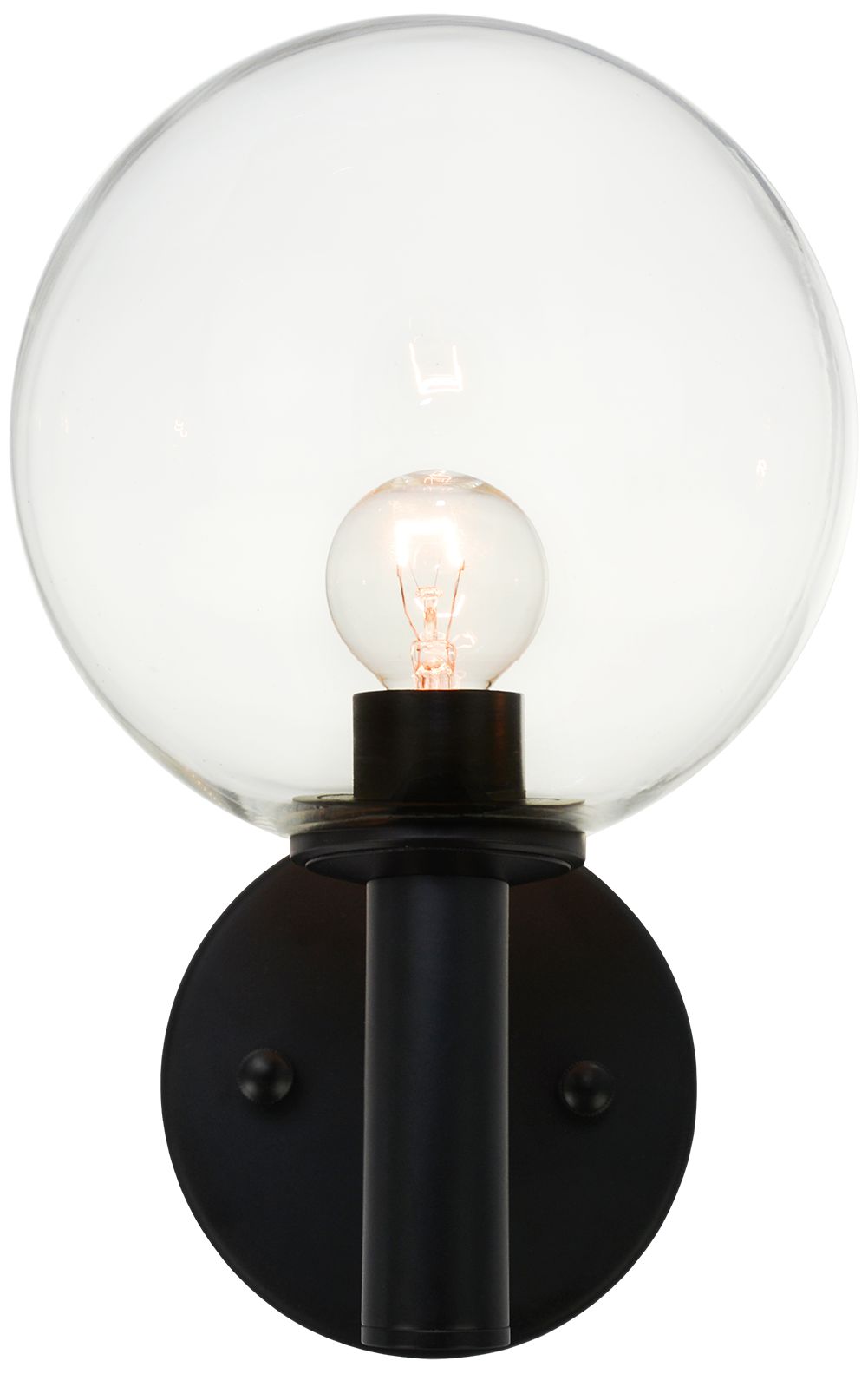 Matteo 1 LT 5.9W COSMO WALL SCONCE IRON+ALUMINUM-BK-CLEAR GLASS