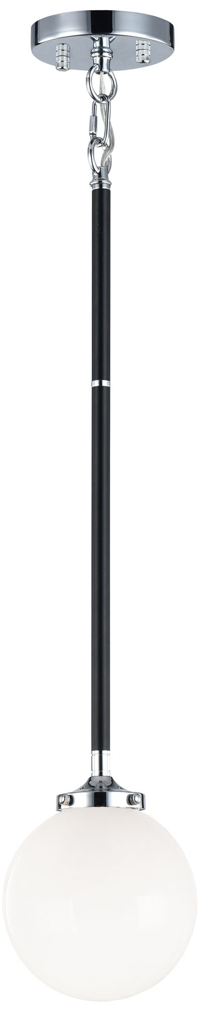 Matteo 1 LT 6 DIAM PARTICLES CHROME  PENDANT - OPAL GLASS