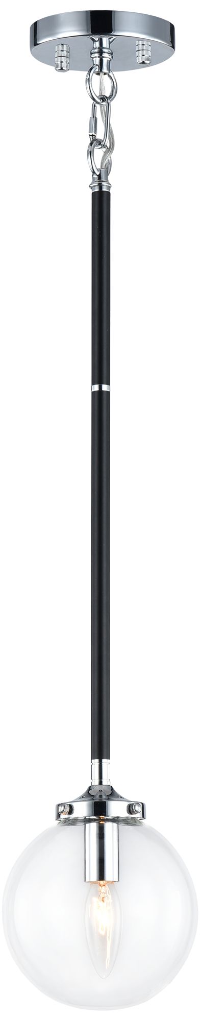 Matteo 1 LT 6DIAM PARTICLES CHROME PENDANT - CLEAR GLASS