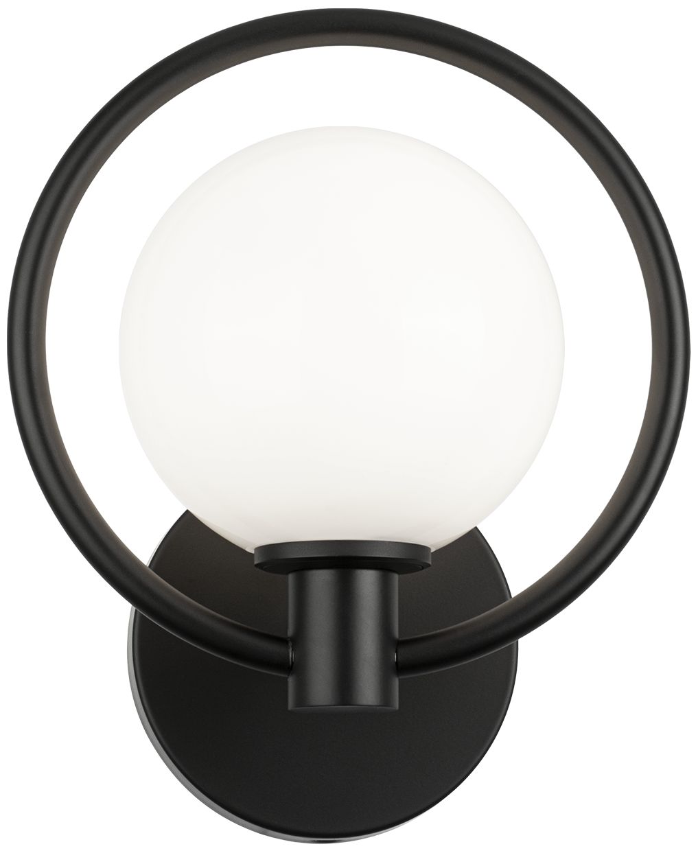 Matteo 1 LT  "AERIAL" D7.9" BLACK +OP GLASS WALL SCONCE  E12 40W