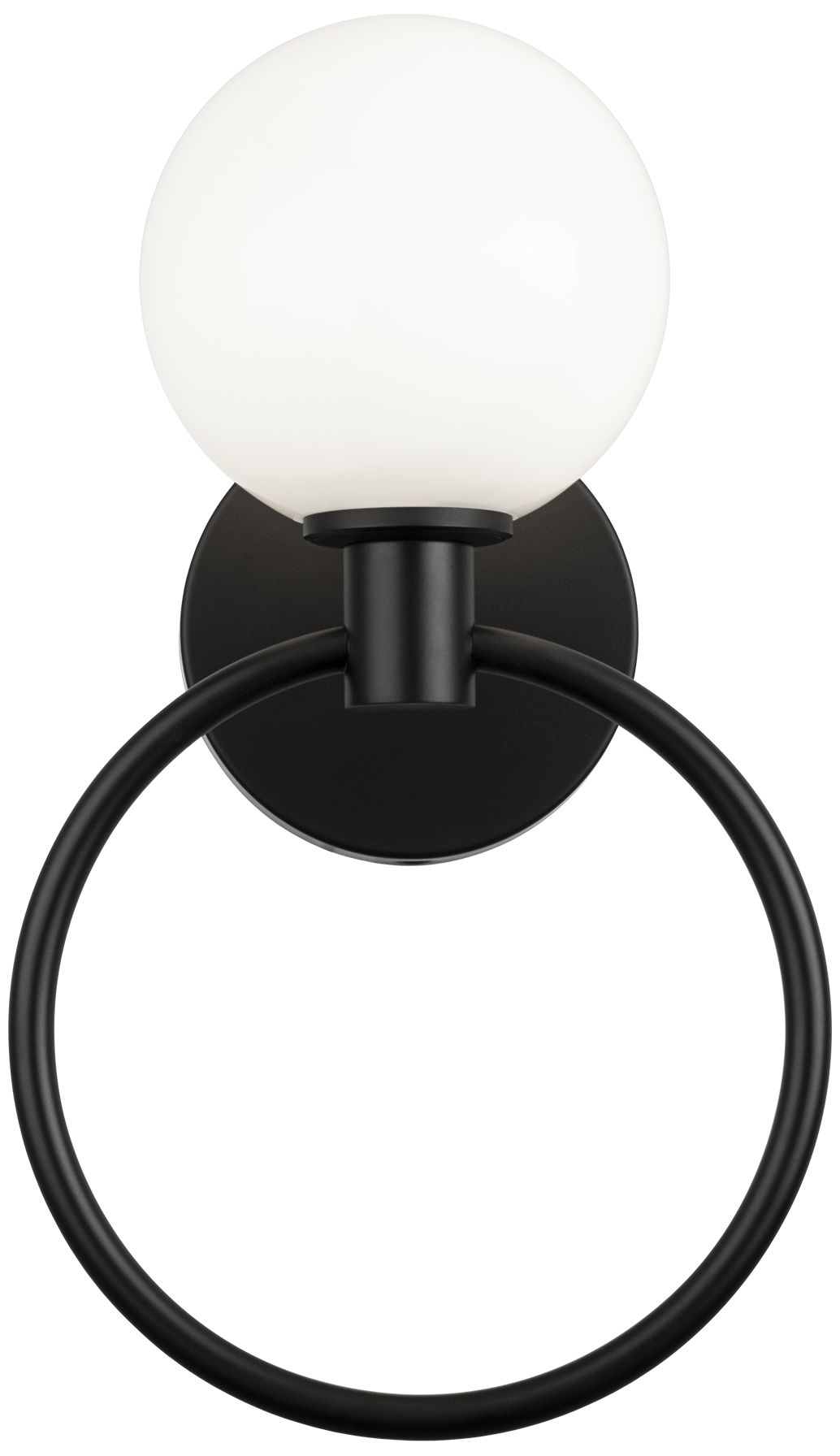 Image 2 Matteo 1 LT  "AERIAL" D7.9" BLACK +OP GLASS WALL SCONCE  E12 40W more views