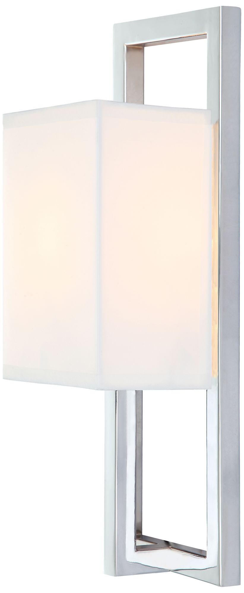 Matteo 1 LT CADRE CHROME WALL SCONCE/ WHITE FABRIC SHADE