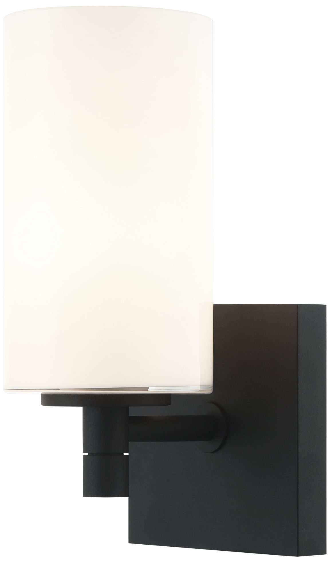 Matteo 1 LT CANDELA  WALL SCONCE-MATTE BLACK-OPAL GLASS