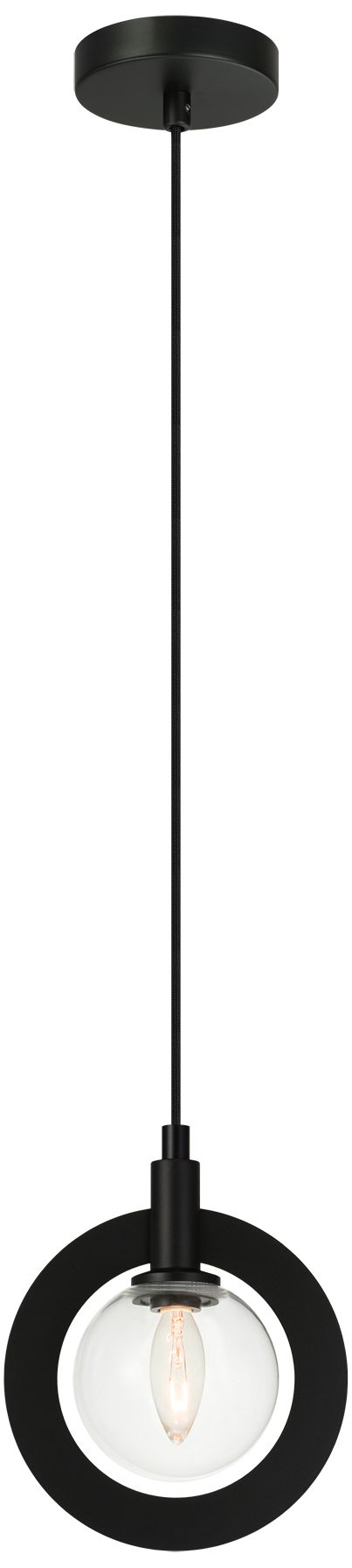 Matteo 1 LT DIA4.3  ASTRO BLACK PENDANT - CLEAR GLASS
