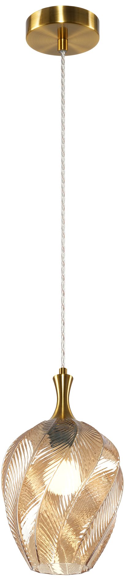 Matteo 1 LT "EESHA"PENDANT D7.9" x H13"-  AMBER GLASS