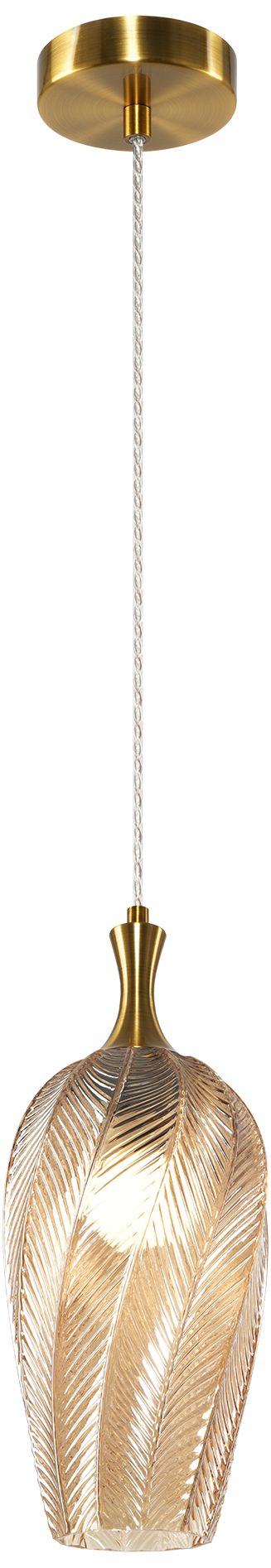 Matteo 1 LT EESHAPENDANT D6.25 x H14.9-  AMBER GLASS