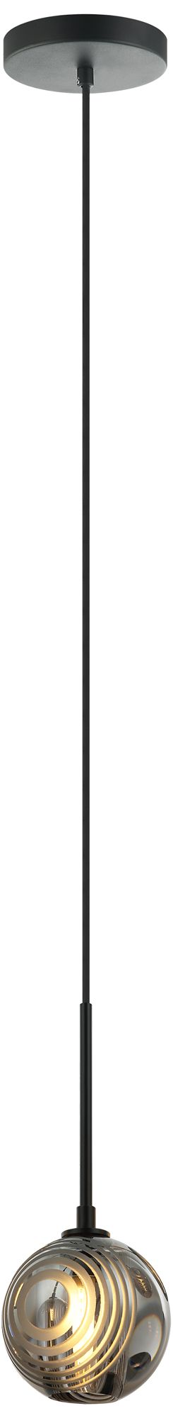 Matteo 1 LT JEMYCA MATTE BLACK PENDANT - SMOKE 4.7 GLASS