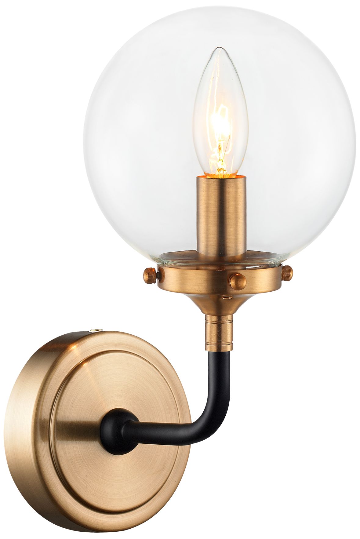Matteo 1 LT " PARTICLES" AGED GOLD WALL SCONCE WITH CLEAR GLASS