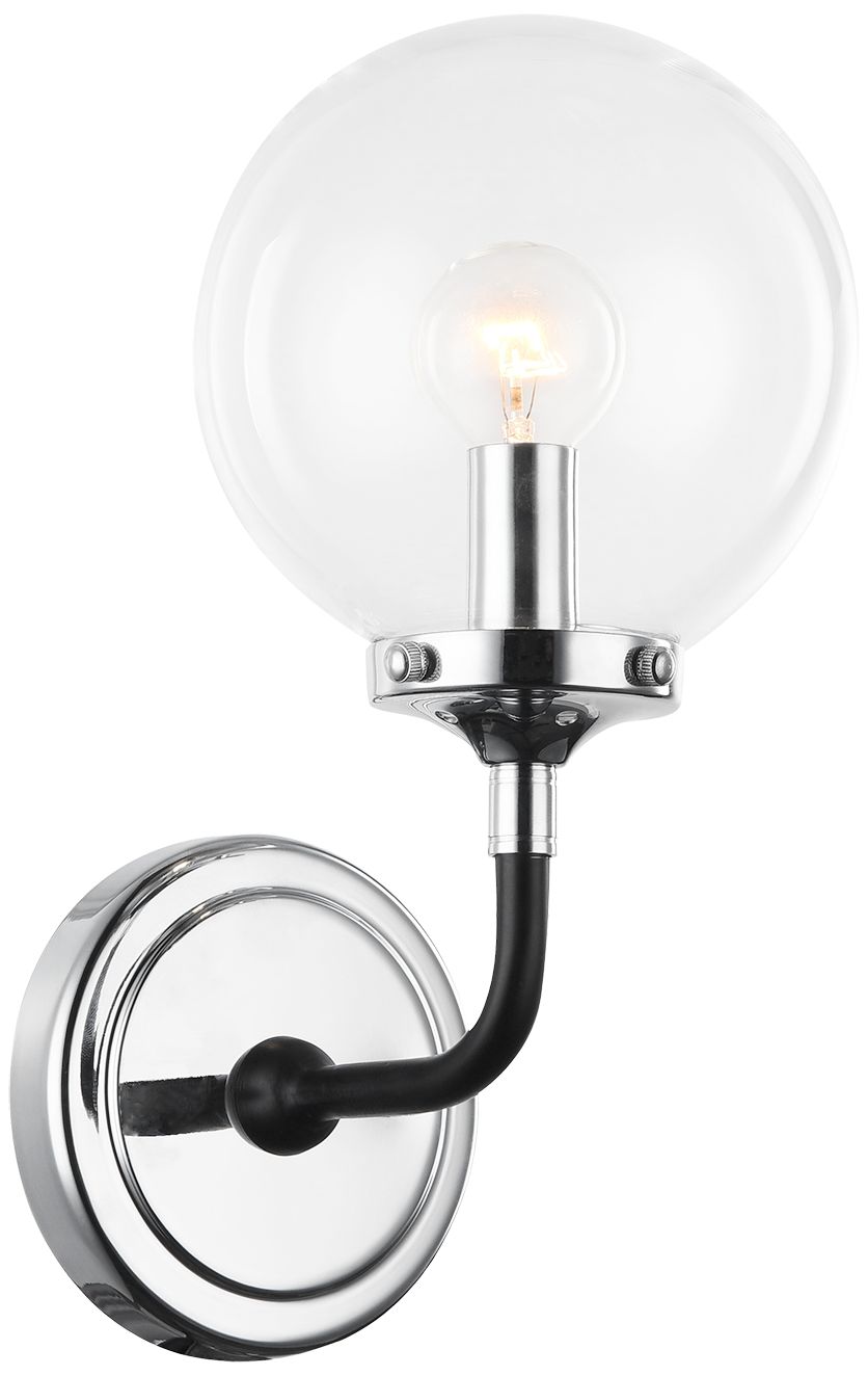 Matteo 1 LT " PARTICLES" CHROME WALL SCONCE WITH CLEAR GLASS
