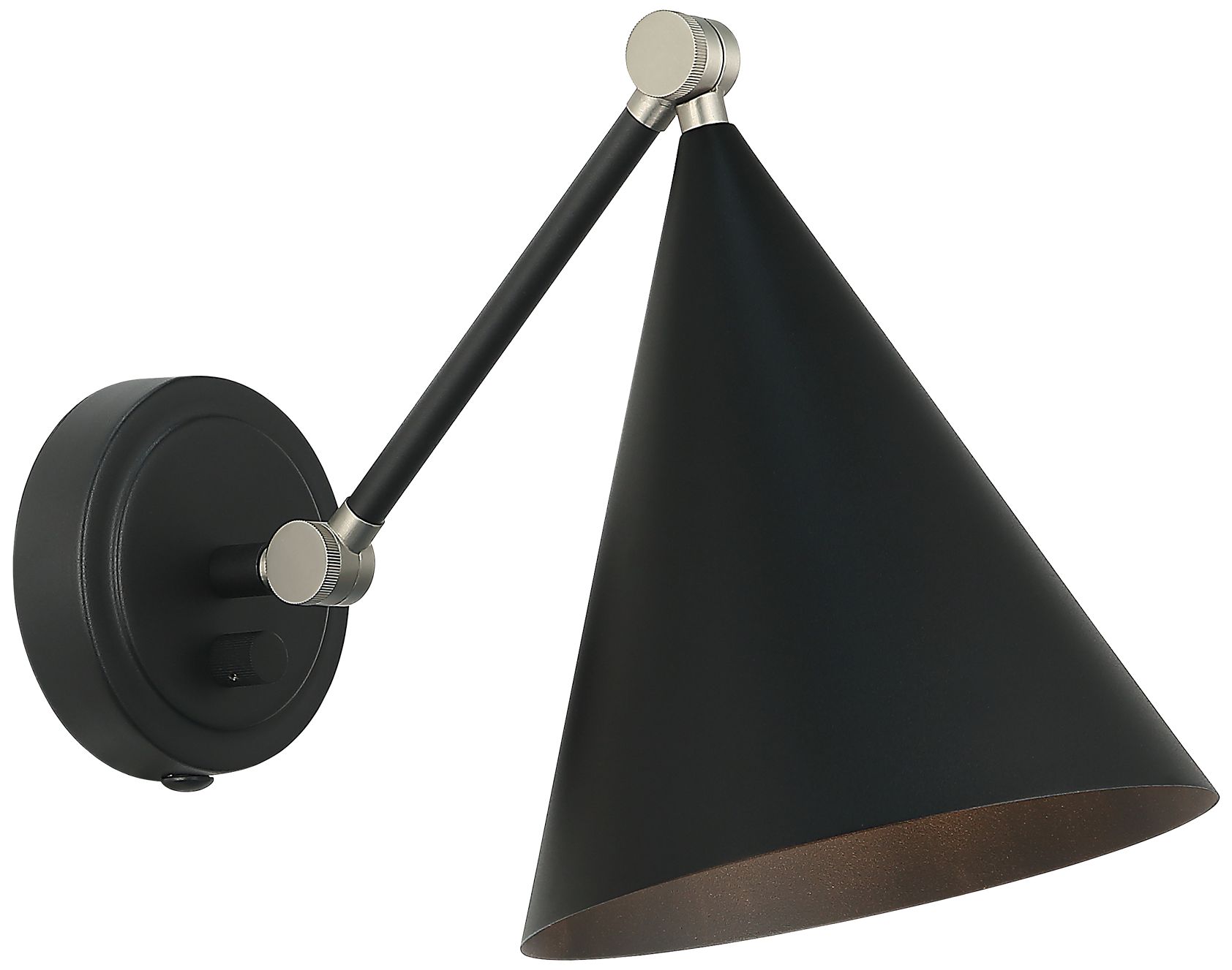Matteo 1 LT "PEARSON" MATTE BLACK WALL SCONCE E26 - MB METAL SHADE