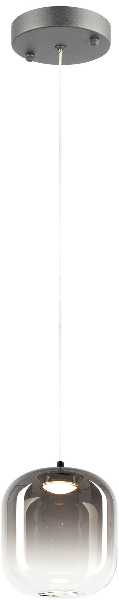 Matteo 1 LT  REFRAX MATTE BLACK PENDANT-1/2 CLEAR & 1/2 SM D5.5 GLASS