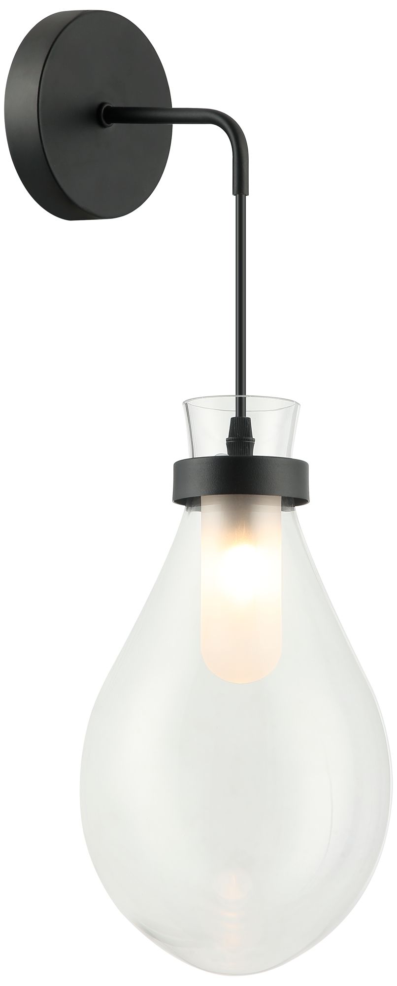 Matteo 1 LT  SERANNA 6 5/8W x 12 1/4H MB+ CL GLASS WALL SONCE G9 10W