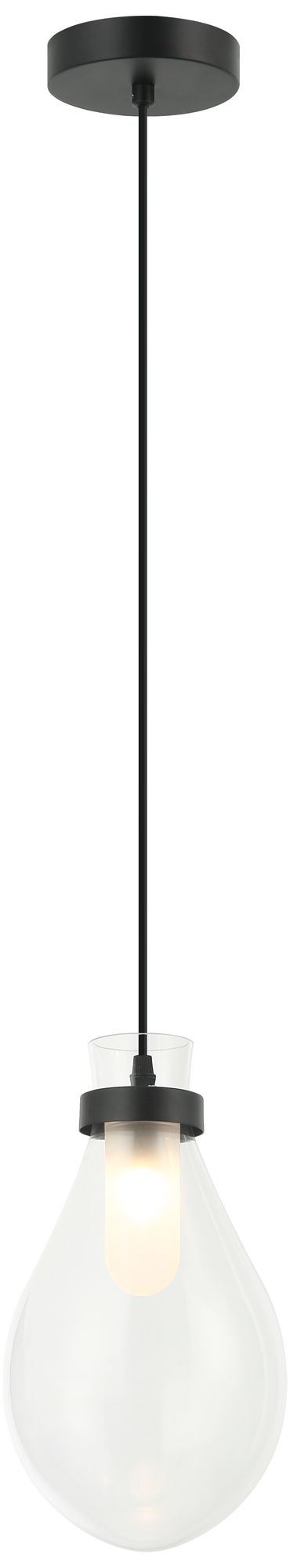 Matteo 1 LT  SERANNA Diameter6 5/8 x 12 1/4H MB+ CL GLASS PENDANT G9 10W