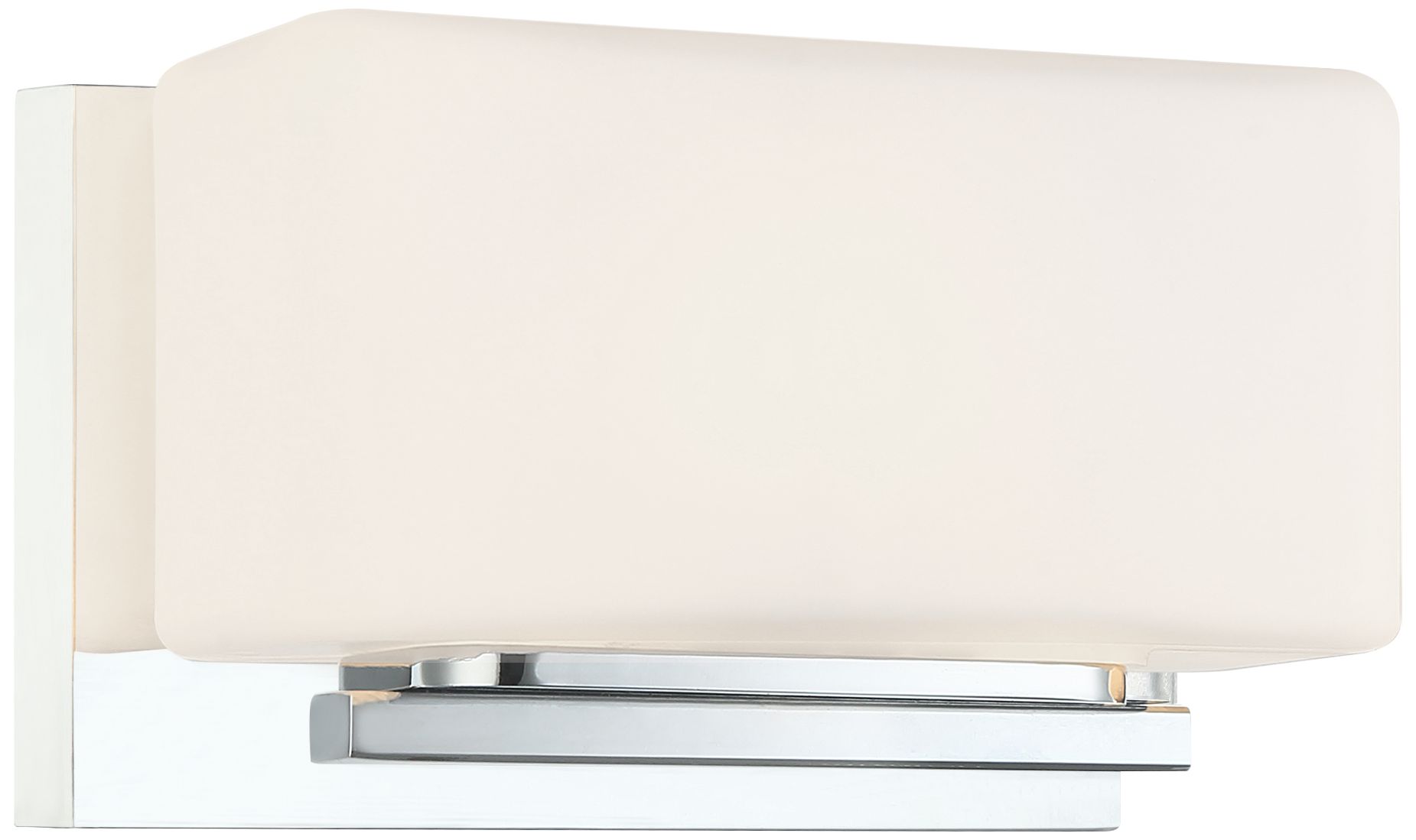 Matteo 1 LT  W CHICLET CHROME WALL SCONCE -OPAL GLASS