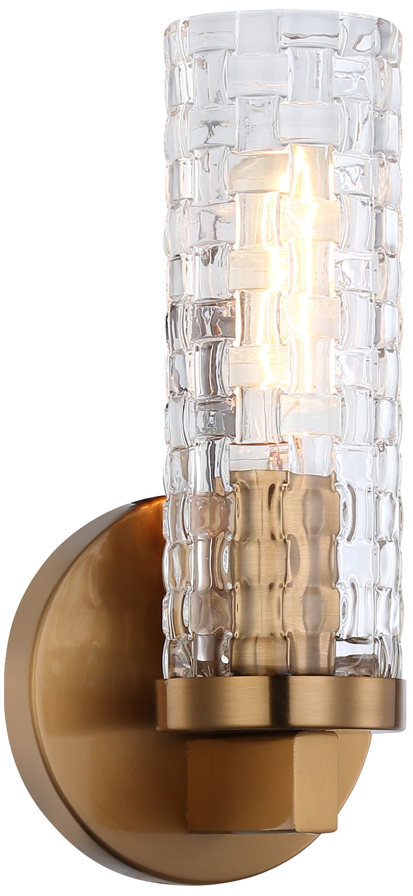 Matteo 1 LT   WEAVER D2.8 x H10.2 AGED GOLD WALL SCONCE