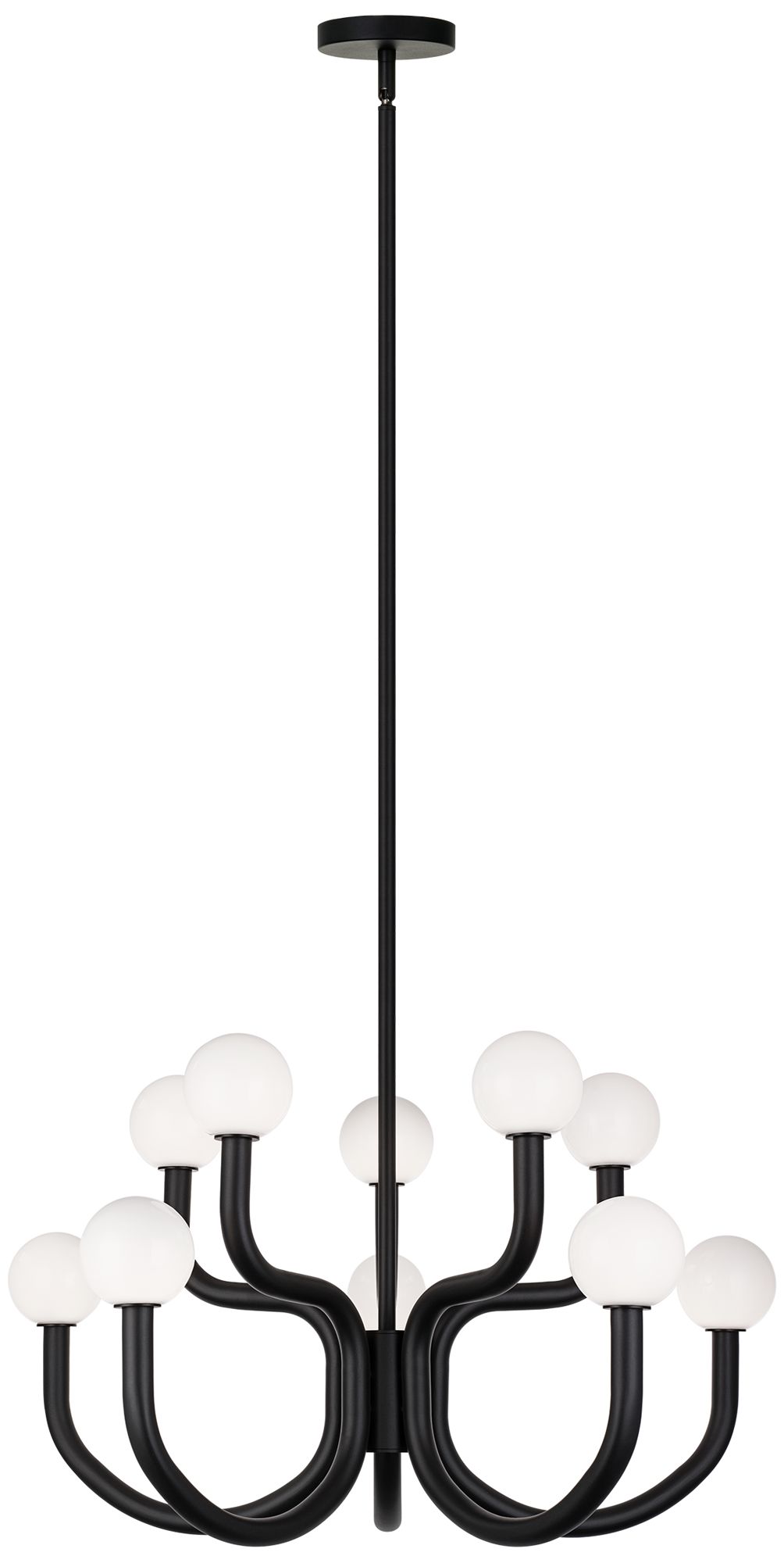 Matteo 10 LT 28 7/8" DIAM "JOELLE" MATTE BLACK CHANDELIER - OPAL GLASS