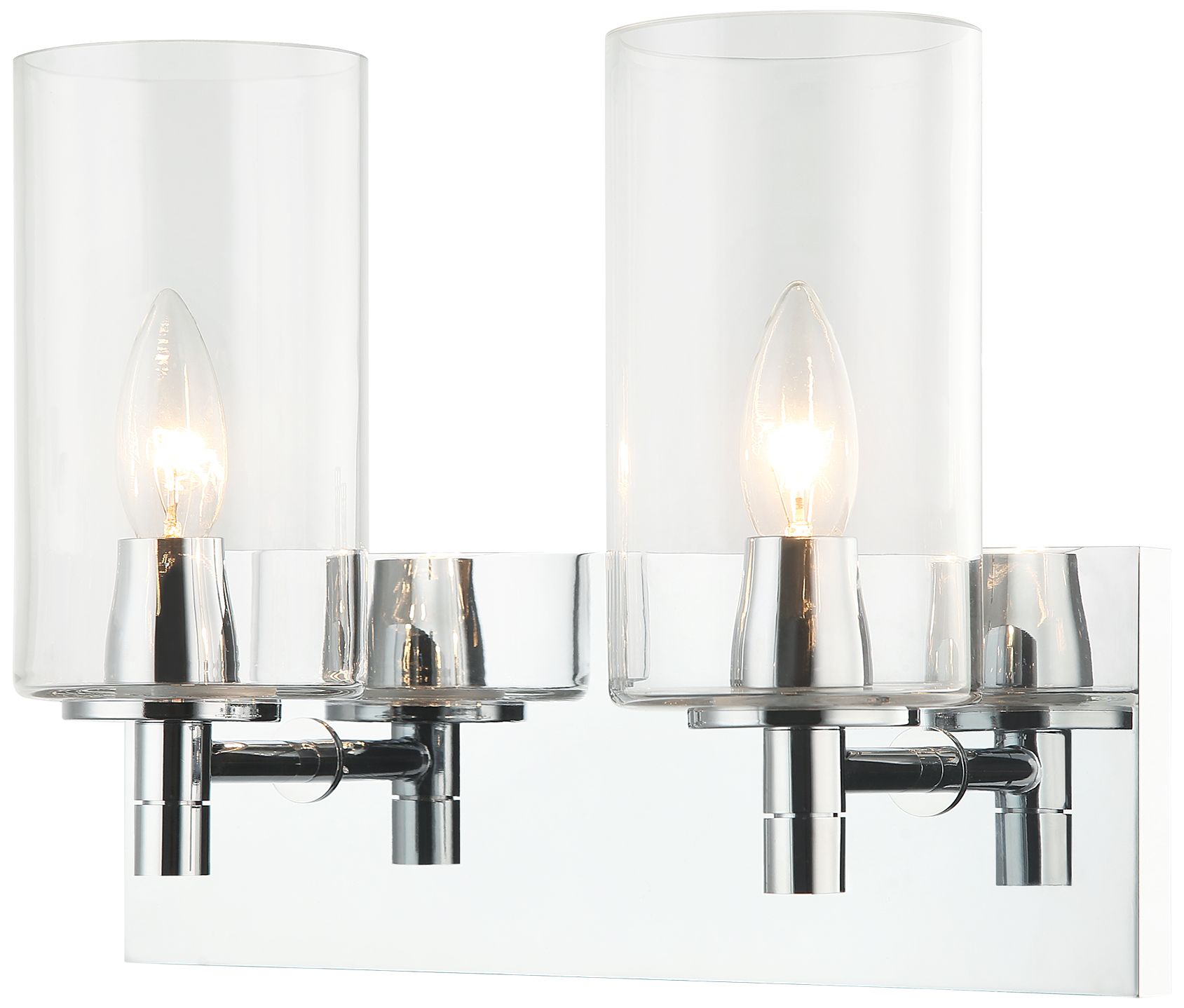 Matteo 2 LT CANDELA  WALL SCONCE-CHROME-CLEAR GLASS