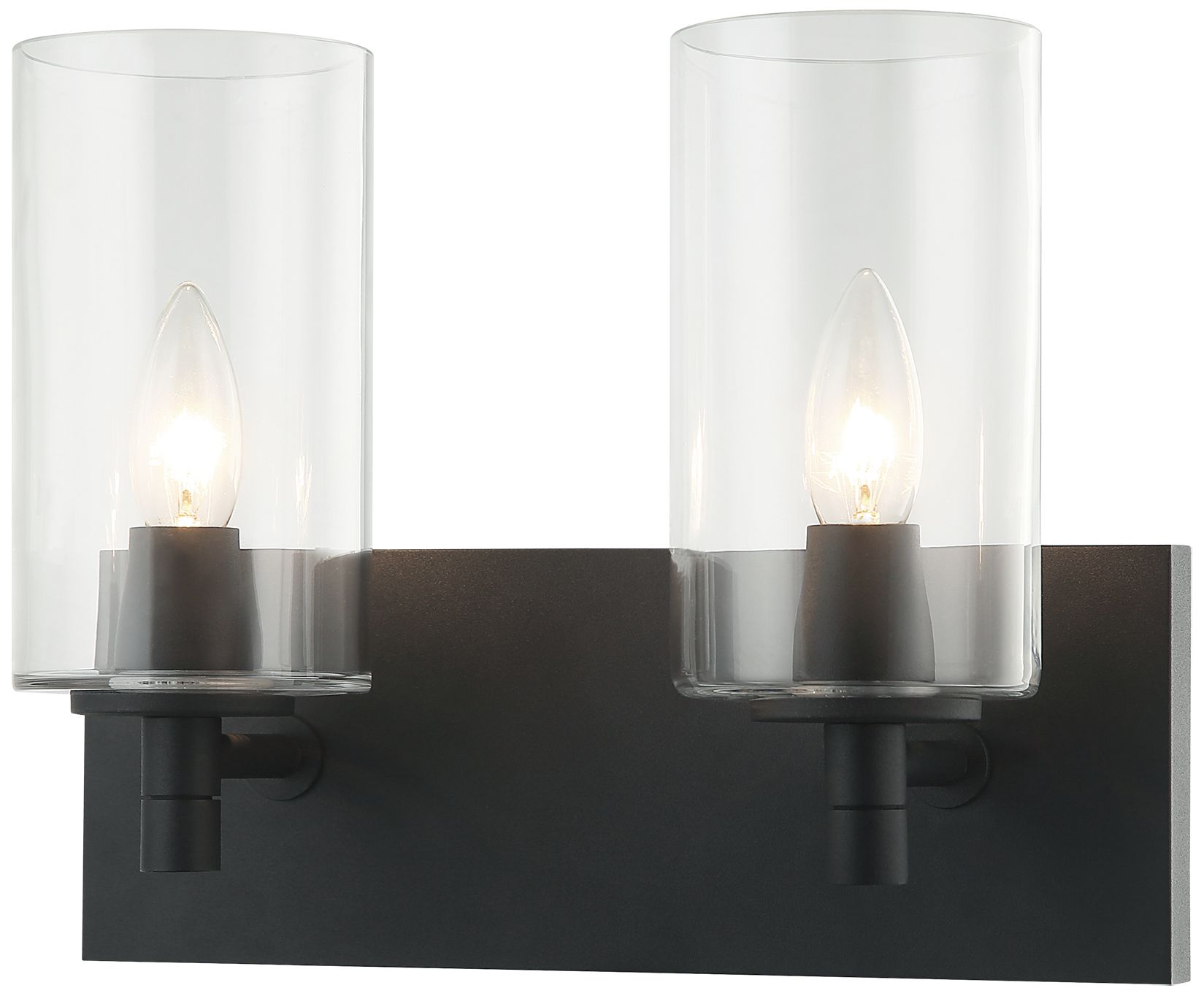 Matteo 2 LT CANDELA  WALL SCONCE-MATTE BLACK-CLEAR GLASS