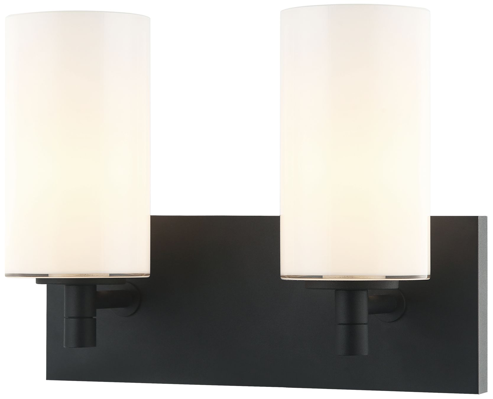 Matteo 2 LT CANDELA  WALL SCONCE-MATTE BLACK-OPAL GLASS