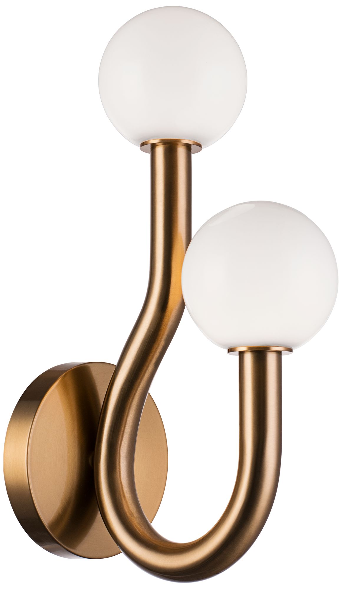 Matteo 2 LT "JOELLE" AGED GOLD WALL SCONCE WITH OPAL GLASS
