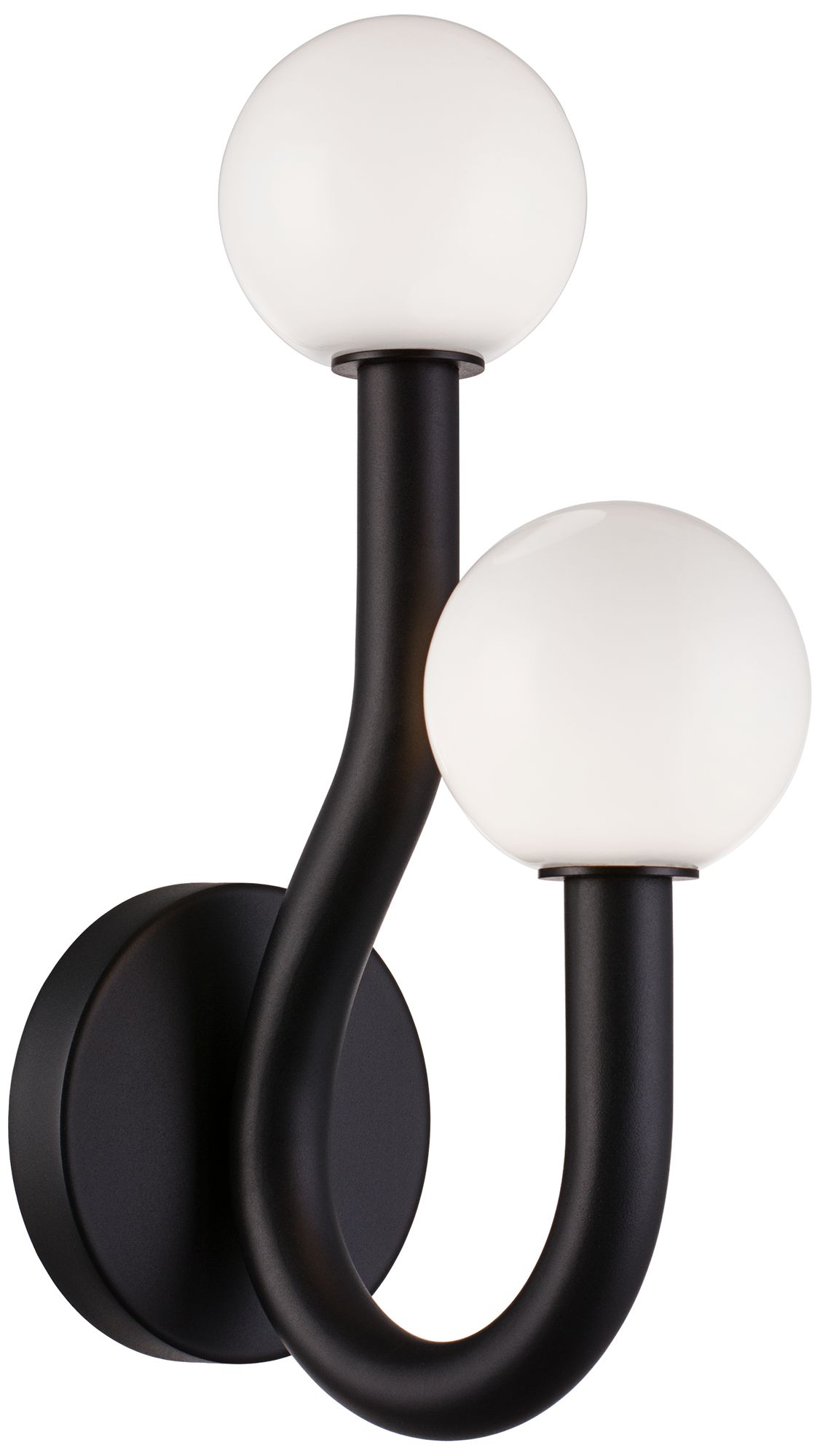 Matteo 2 LT "JOELLE" MATTE BLACK WALL SCONCE WITH OPAL GLASS