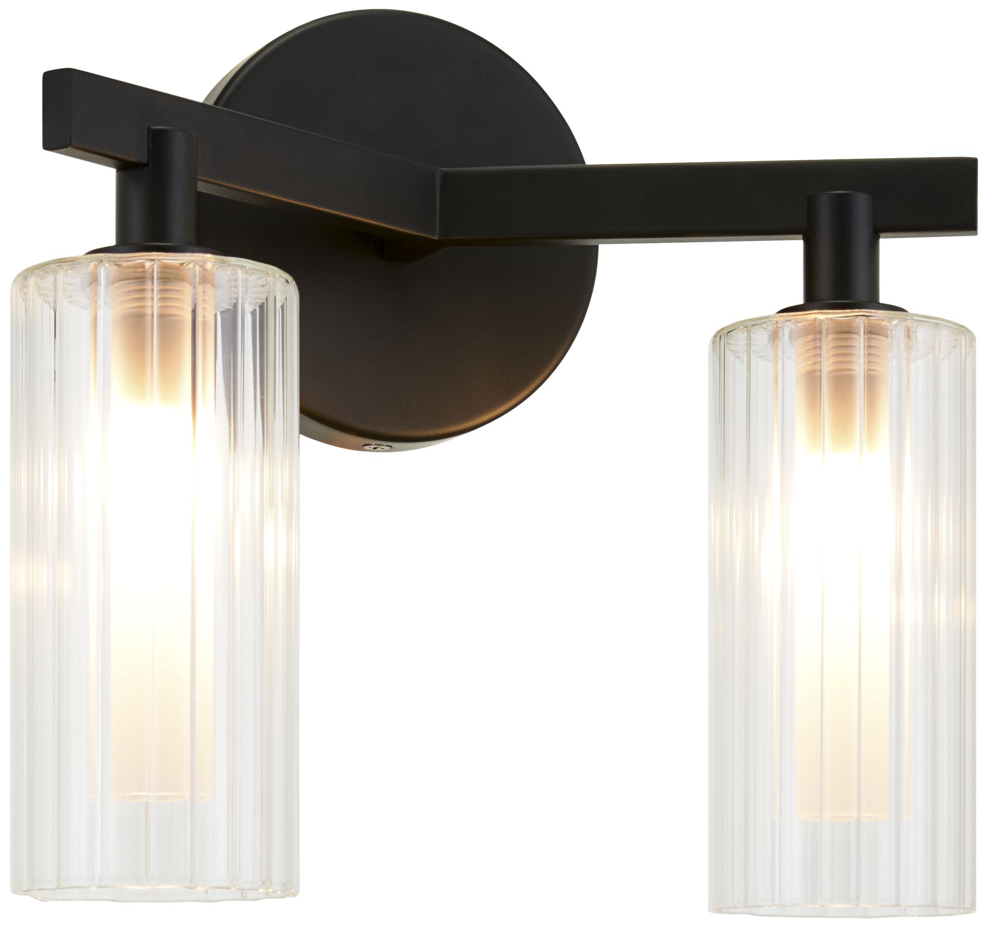 Matteo 2 LT  L12.2" "KRISTOF" BLACK WALL SCONCE GLASS SHADE