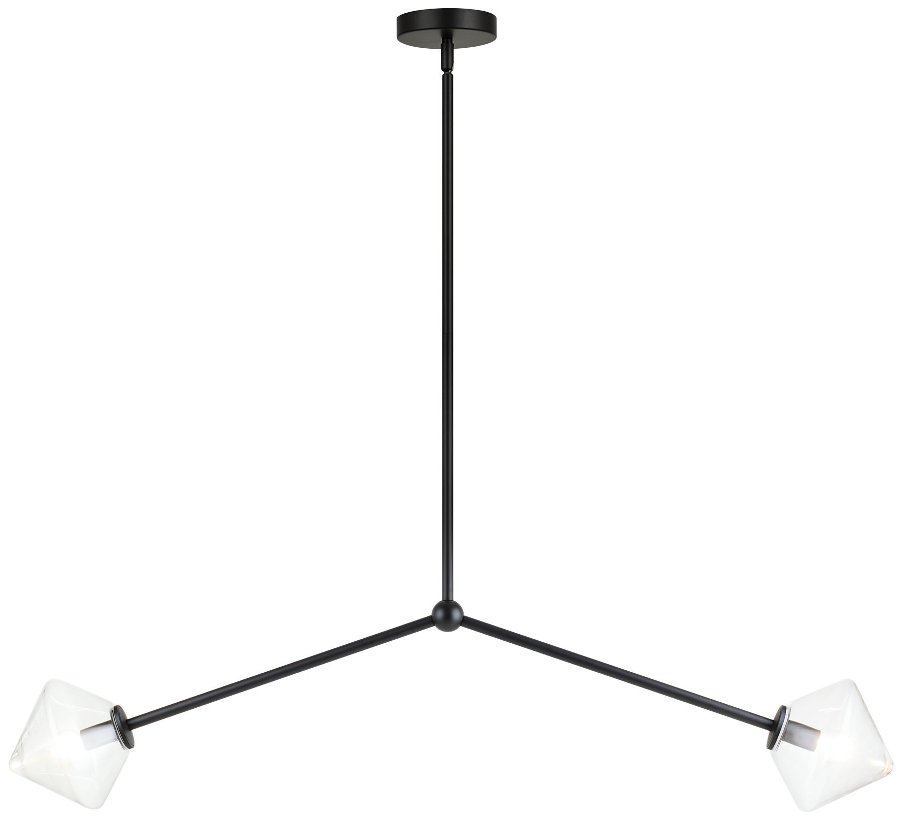 Matteo 2 LT L39.5 NOVO BLACK  PENDANT - DIAMOND SHAPE CLEARER GLASS