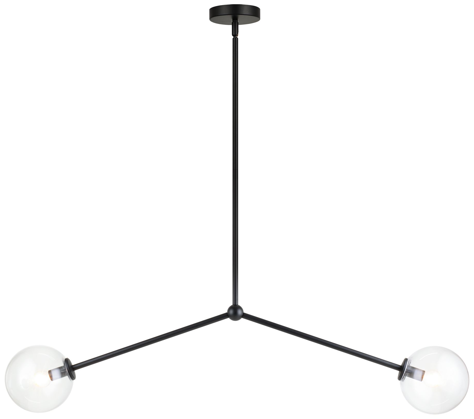 Matteo 2 LT L39.5 NOVO BLACK  PENDANT - ROUND CLEAR GLASS