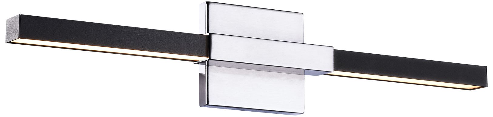 Matteo 2 LT 'LINEARE" MATTE BLACK LED WALL SCONCE / CHROME ACCENT