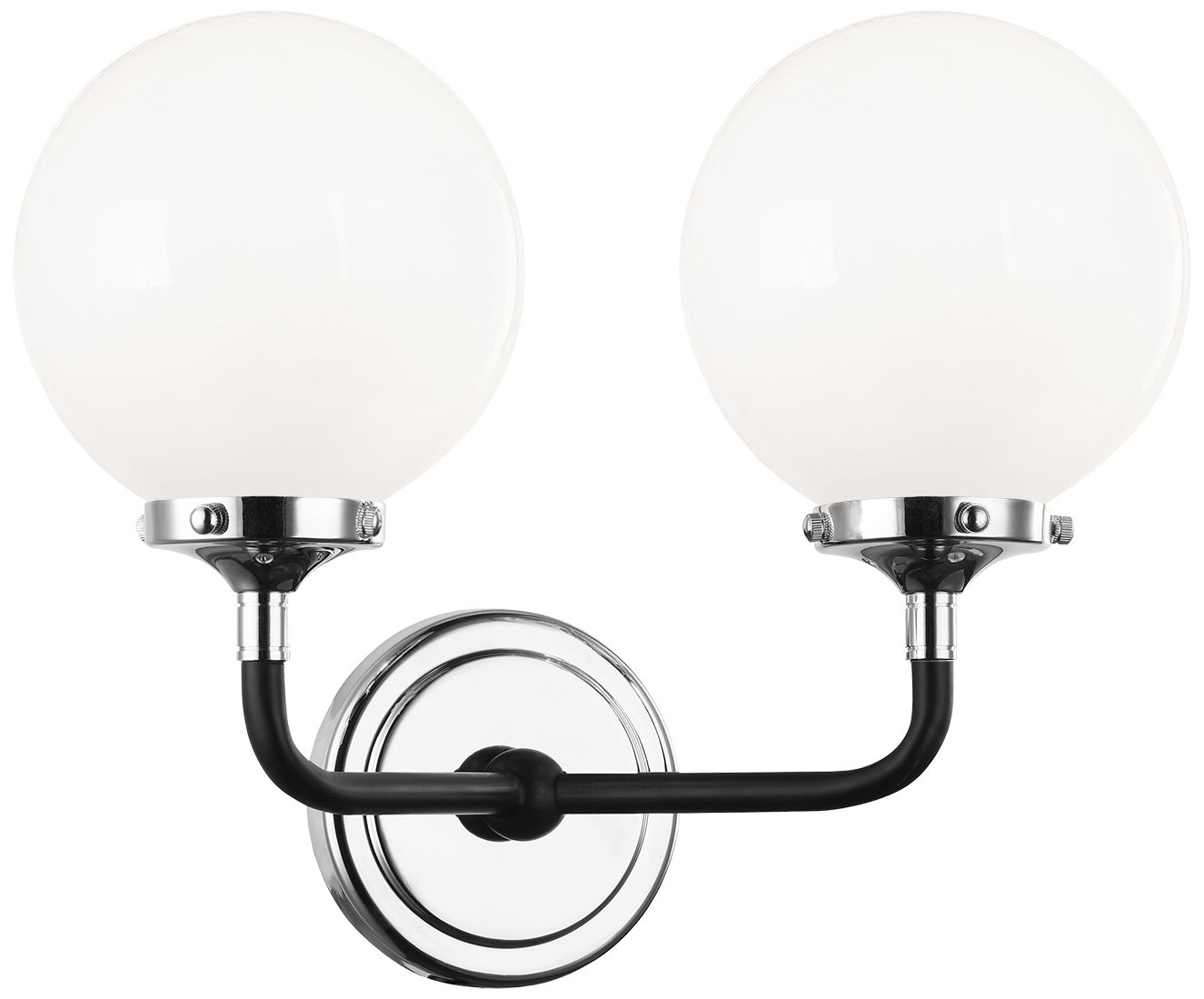 Matteo 2 LT "PARTICLES" CHROME WALL SCONCE WITH OPAL GLASS