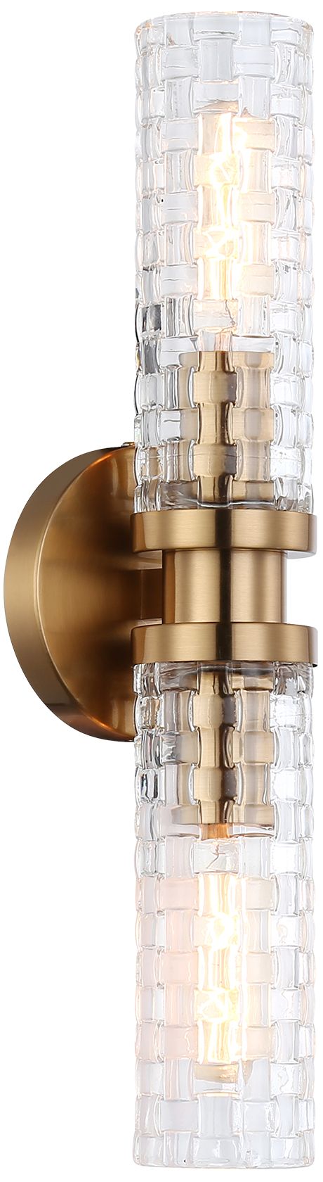 Matteo 2 LT   WEAVER D2.8 x H17.9 AGED GOLD WALL SCONCE