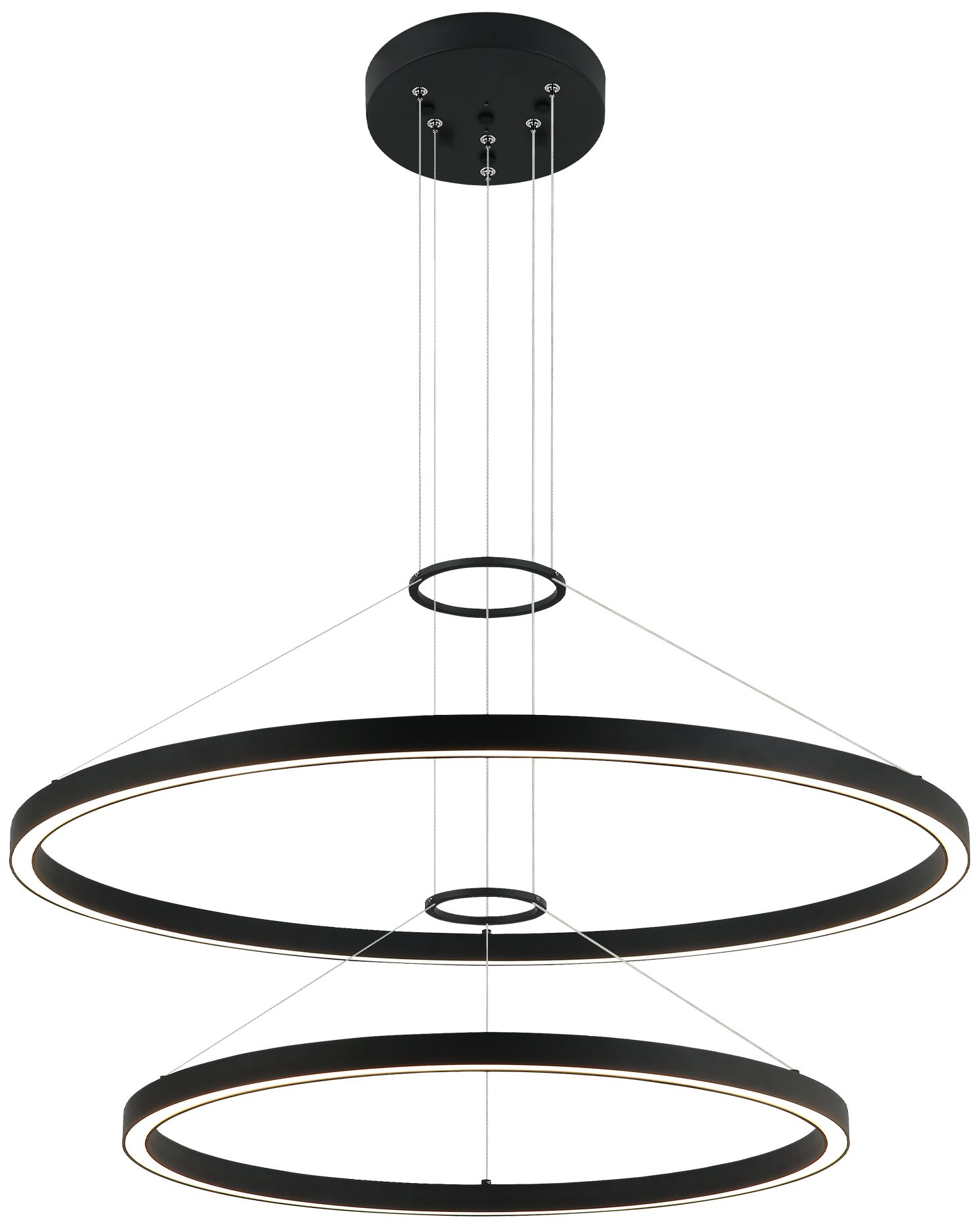 Matteo 2 TIERS D24 + D32 OHARA MATTE BLACK CHANDELIER
